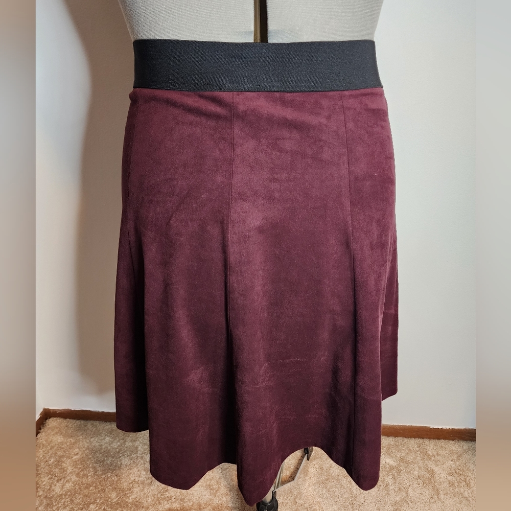 Burgundy faux suede skirt